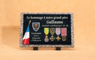 Plaque funéraire personnalisée pour ancien combattant