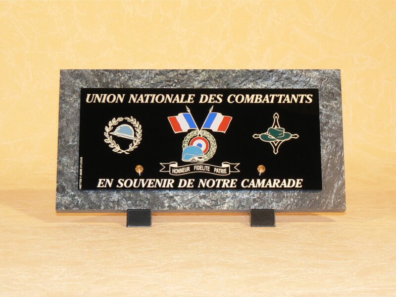Plaque funéraire Anciens Combattants UNC – Sérigraphie Wetter – Saint-Louis